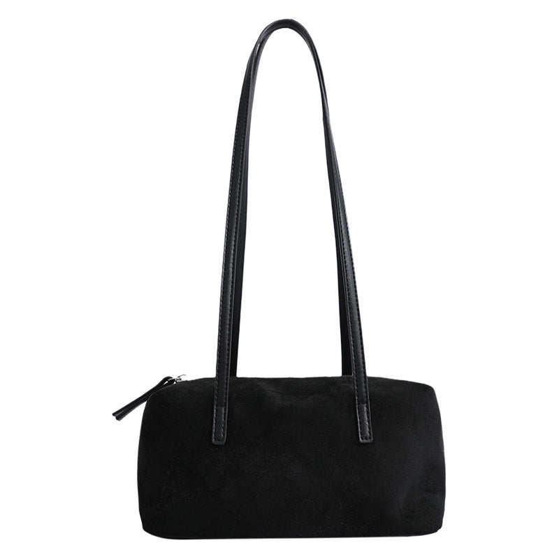 Suede Underarm Bag Women's 2026 New Style Retro Maillard Daily Commuter Versatile Shoulder Bag Pillow Bag