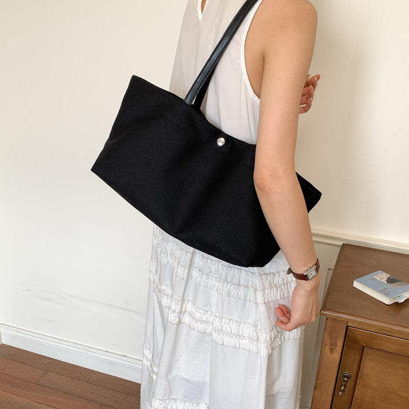Old Money Style Women's Bag Korean Version Tote Bag Large Capacity Minimalist Versatile Student Handbag Commuter Shoulder Bag