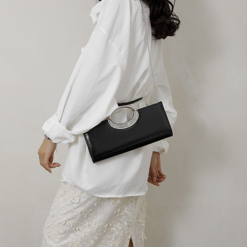 Cross-border 2026 New Style Cheongsam Women's Bag Rhinestone Small Bag High-end Trendy Chain Shoulder Crossbody Evening Handbag