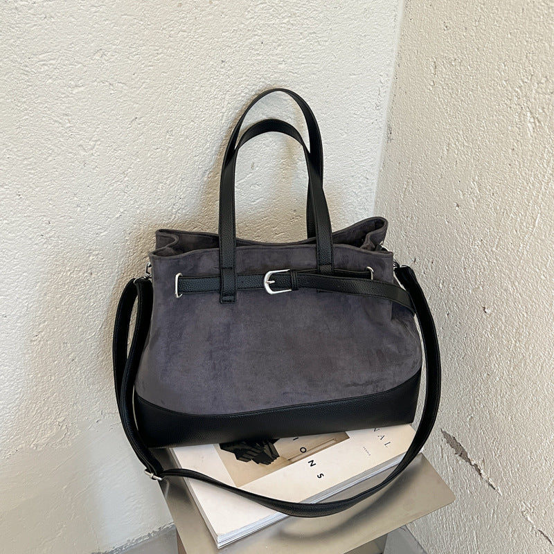 Foreign Trade Korean Style Large Capacity Minimalist Shoulder Bag Women's 2026 Autumn/Winter New Shoulder Crossbody Bag School Commuter Bag