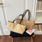 Old Money Style Women's Bag Korean Version Tote Bag Large Capacity Minimalist Versatile Student Handbag Commuter Shoulder Bag