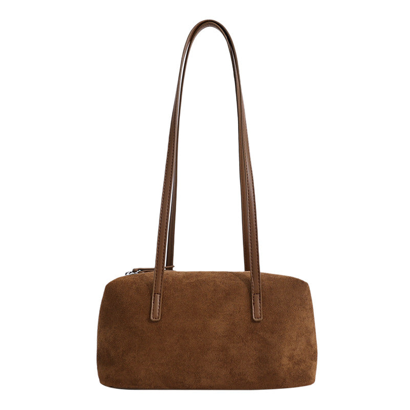 Suede Underarm Bag Women's 2026 New Style Retro Maillard Daily Commuter Versatile Shoulder Bag Pillow Bag
