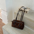 Suede Underarm Bag Women's 2026 New Style Retro Maillard Daily Commuter Versatile Shoulder Bag Pillow Bag