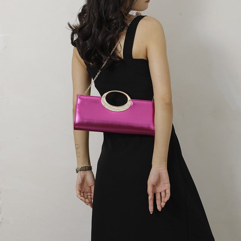 Cross-border 2026 New Style Cheongsam Women's Bag Rhinestone Small Bag High-end Trendy Chain Shoulder Crossbody Evening Handbag