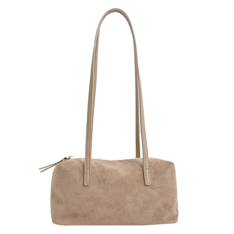 Suede Underarm Bag Women's 2026 New Style Retro Maillard Daily Commuter Versatile Shoulder Bag Pillow Bag