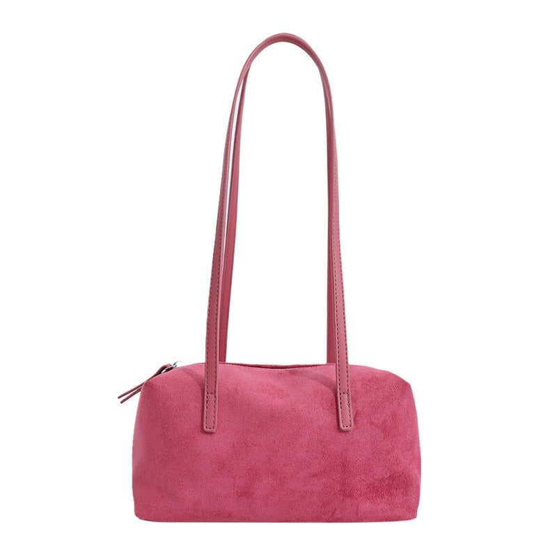 Suede Underarm Bag Women's 2026 New Style Retro Maillard Daily Commuter Versatile Shoulder Bag Pillow Bag